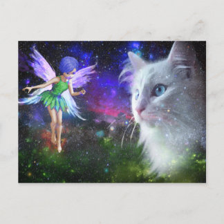 Carte Postale Chat Fairy Encounters