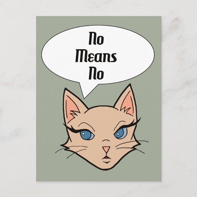Carte Postale Chat féministe | Illustration de dessin politique (Devant)