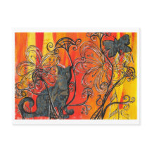 Chat Fleur et Papillon