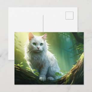 Carte postale Chat Foret 10