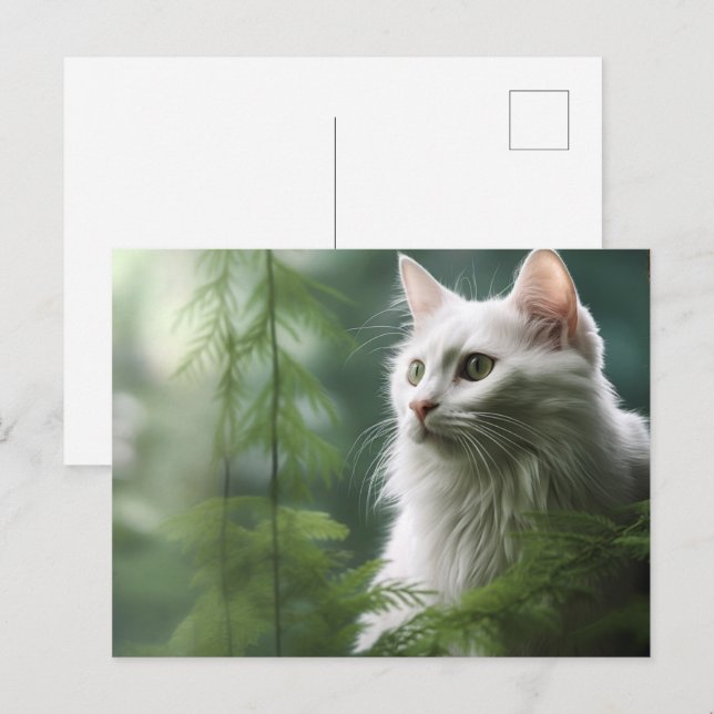 Carte postale Chat Foret 7 Postcard (Front/Back)