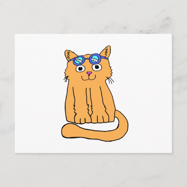 Carte Postale Chat Goggles (Devant)