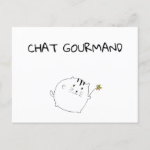 Carte Postale Chat Gourmand