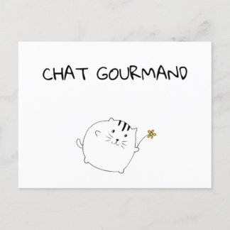 Carte Postale Chat Gourmand