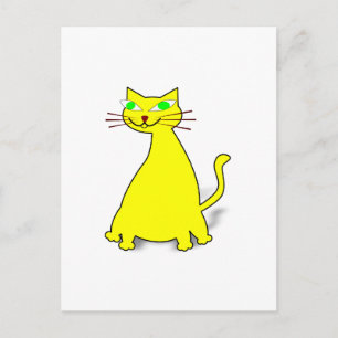 Carte Postale Chat gras jaune