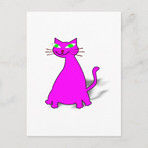 Carte Postale Chat gras rose