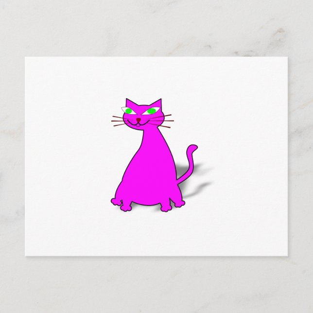 Carte Postale Chat gras rose (Devant)
