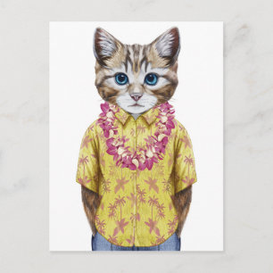 Carte Postale Chat hawaïen