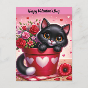 Carte postale Chat Heureuse Sainte-Valentin