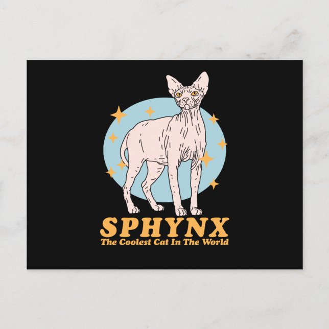 Carte Postale Chat le plus froid de Sphynx | Chats Sphynx (Devant)