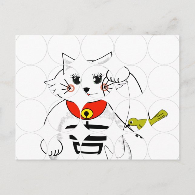 Carte Postale Chat Lucky - Maneki Neko - Beckoning (Devant)