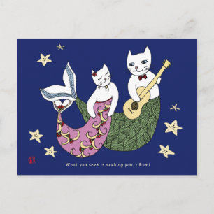 Carte Postale Chat Mermaid