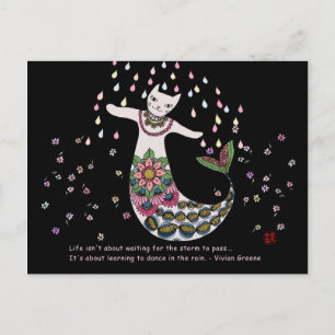Carte Postale Chat Mermaid