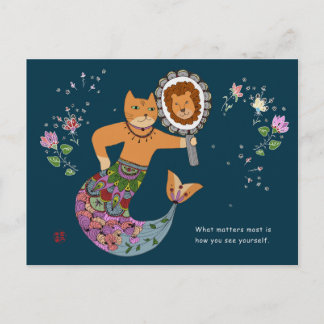 Carte Postale Chat Mermaid