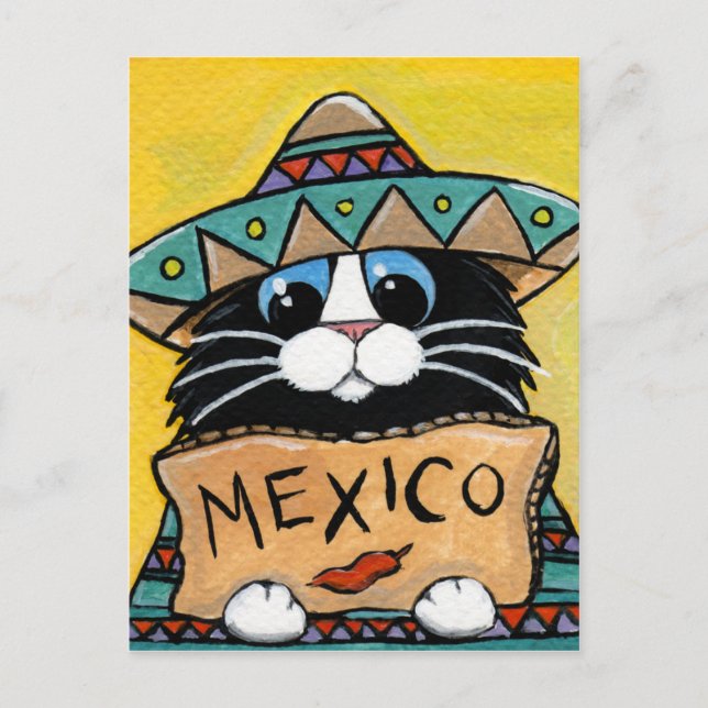 Carte Postale Chat mexicain Tuxedo Hitchhiker (Devant)
