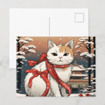 chat mignon avec temple japonais pour amoureux de