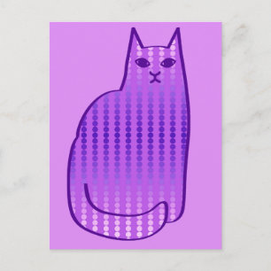 Carte Postale Chat moderne du milieu du siècle, orchidée et viol