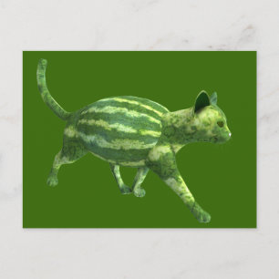 Carte Postale Chat national de la journée de la pastèque
