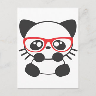 Carte Postale Chat nerd