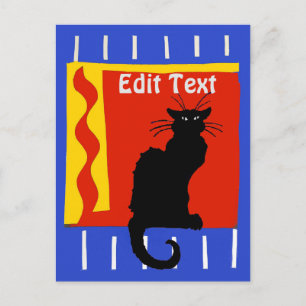 Carte Postale Chat Noir à la Flamme