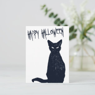 Carte postale Chat noir Halloween Silhouette