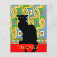 Chat noir sur papier peint Abstrait, modifier le t