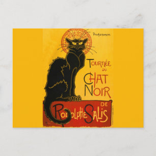 Carte Postale Chat noir vintage Art Nouveau Conversation Noir St