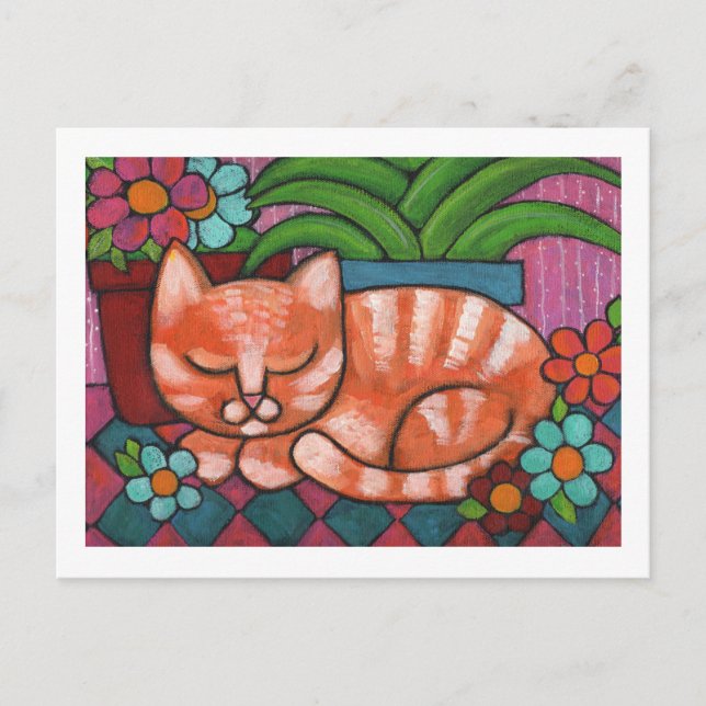 Carte Postale Chat orange (Devant)