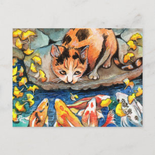 Carte Postale Chat par Koi Pond