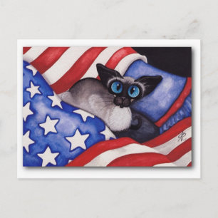 Carte Postale Chat patriotique