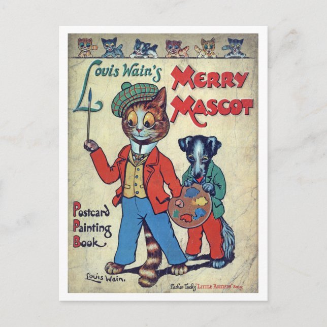 Carte Postale Chat Peintre, Louis Wain (Devant)
