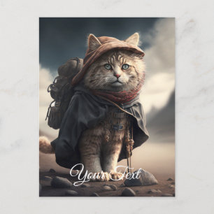 Carte Postale Chat pèlerin.