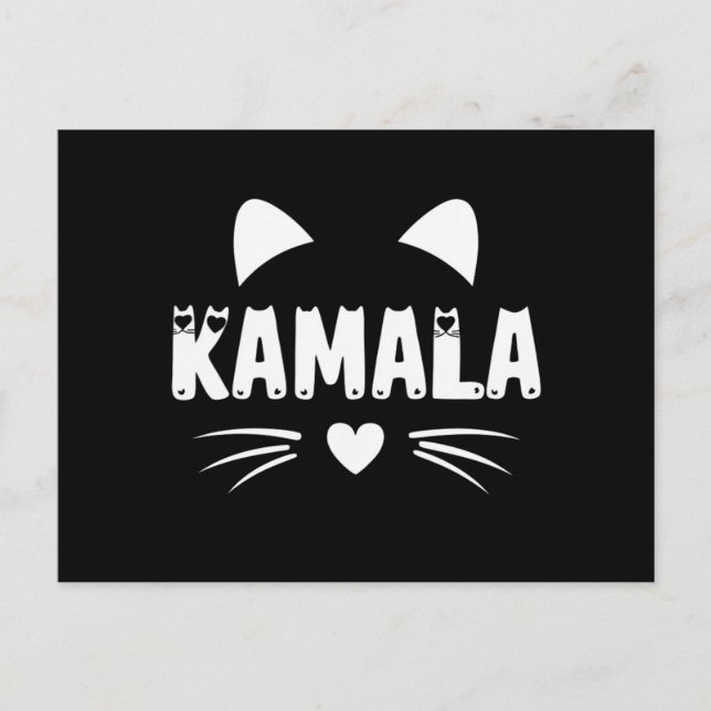 Carte Postale Chat Pour Harris 2024 (Devant)