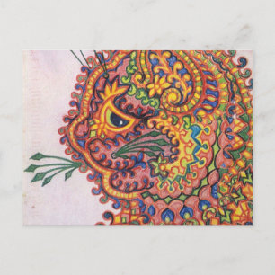 Carte Postale Chat Pyschedelic Par Louis Wain