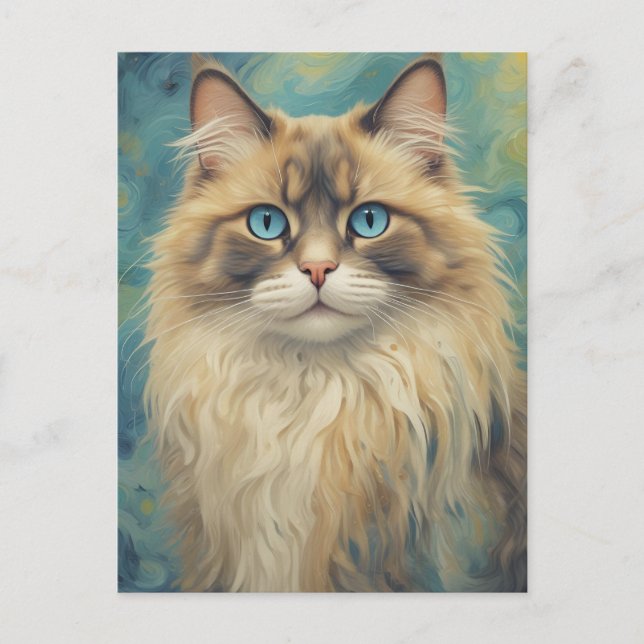 Carte postale Chat Ragdoll (Devant)
