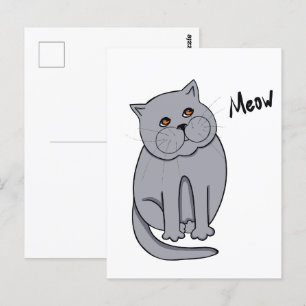 Carte Postale Chat rêvé aux yeux orange