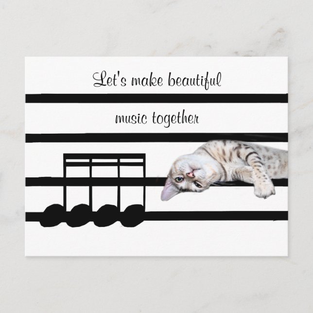 Carte Postale Chat romantique du Bengale (Devant)
