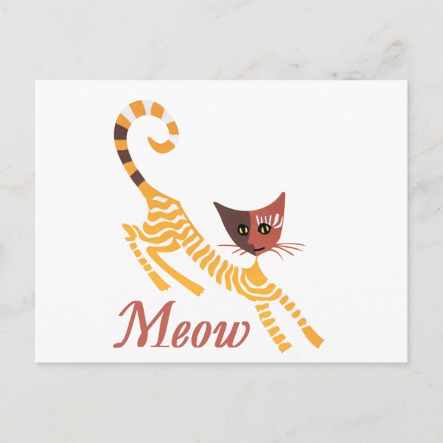 Carte Postale Chat rouge drôle (Devant)