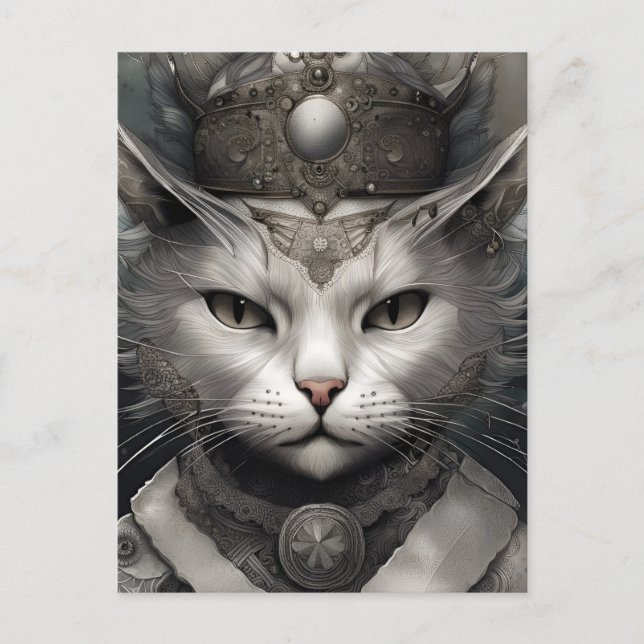 Carte Postale Chat Royal Steampunk (Devant)