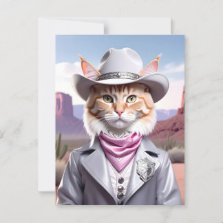 Carte Postale Chat Sheriff