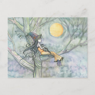 Carte postale Chat sorcière solitude douce