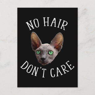 Carte Postale Chat Sphynx Drôle Sans Cheveux, Je M'en Fiche
