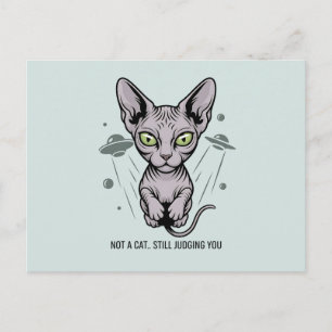Carte Postale Chat Sphynx Judicieux dans l'Art Spatial
