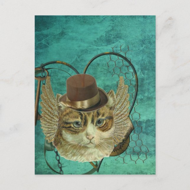 Carte Postale Chat Steampunk (Devant)