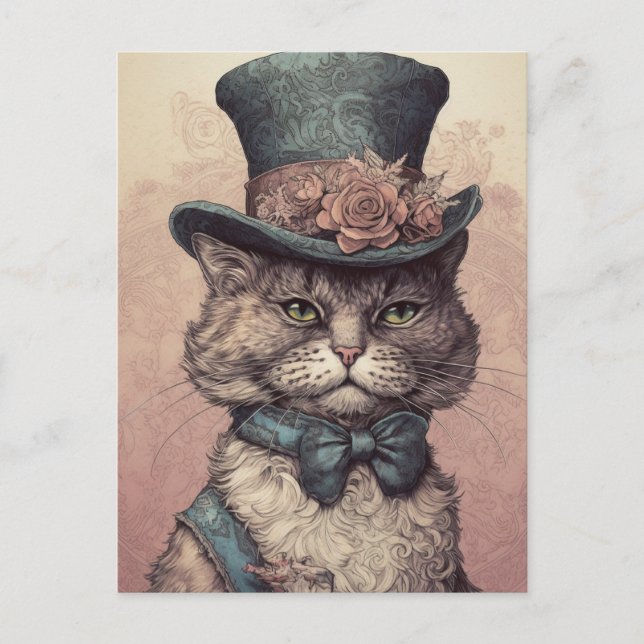 Carte postale Chat Steampunk (Devant)