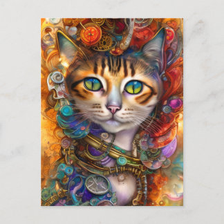 Carte Postale Chat Steampunk