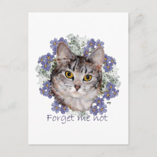 Carte Postale Chat tigré Ne m'oubliez pas
