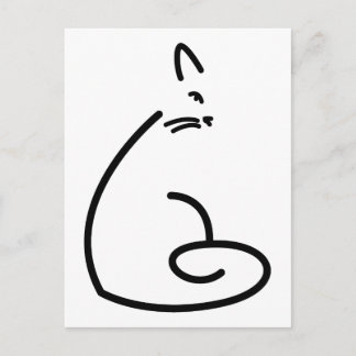 Carte Postale Chat Tourbillonnant artistique Silhouette