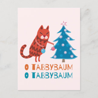 Carte Postale Chat Trimming the Christmas Tree