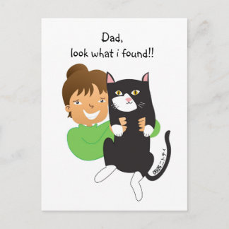 Carte Postale Chat trouvé